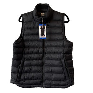 32 Degrees Women’s L Outdoors Quilted Puffer Vest Black Packable Lightweight